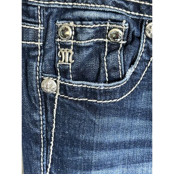 Miss Me JP5775B Bootcut Blue Jeans stretch low-rise blue Size 25 - Picture 3 of 16
